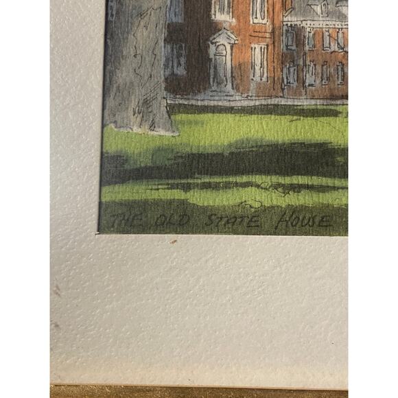 Framed Watercolor print of The Old State House, Dover Delaware by Davis Gray EUC - Picture 3 of 11